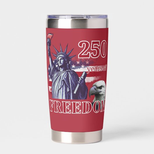 250th Anniversary USA Flag Liberty Eagle Freedom Thermobecher (Vorderseite)