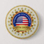 250th Anniversary USA Patriotic | 1776–2026 Button (Vorderseite)