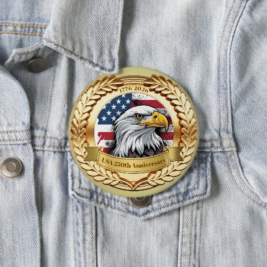 250th Anniversary USA Patriotic | 1776–2026 Button (Beispiel)