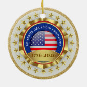 250th Anniversary USA Patriotic | 1776–2026 Keramik Ornament (Hinten)