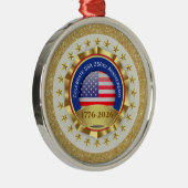 250th Anniversary USA Patriotic | 1776–2026 Ornament Aus Metall (Rechts)