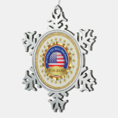 250th Anniversary USA Patriotic | 1776–2026 Schneeflocken Zinn-Ornament (Rechts)