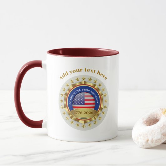 250th Anniversary USA Patriotic | 1776–2026 Tasse (Mit Donut)