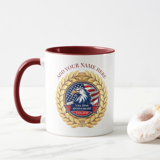 250th Anniversary USA Patriotic | 1776–2026 Tasse (Mit Donut)
