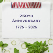 250th Anniversary USA Patriotic American Flags Geschirrtuch (Gefaltet)
