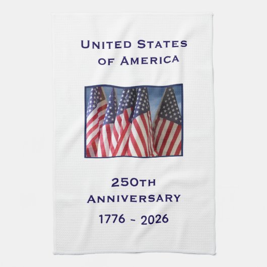 250th Anniversary USA Patriotic American Flags Geschirrtuch (Vertikal)