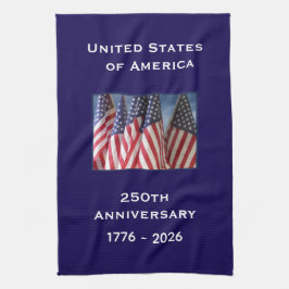 250th Anniversary USA Patriotic American Flags Geschirrtuch