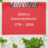 250th Anniversary USA Patriotic American Flags Geschirrtuch (Gefaltet)
