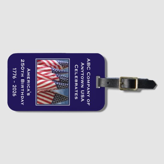 250th Anniversary USA Patriotic Commemorative Gepäckanhänger (Vorderseite (Horizontal))