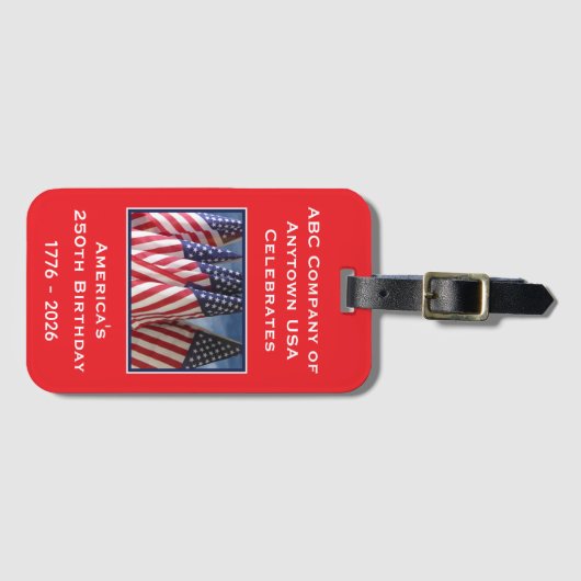 250th Anniversary USA Patriotic Commemorative Gepäckanhänger (Vorderseite (Horizontal))
