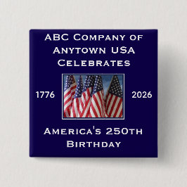 250th Anniversary USA Patriotic Flags Button