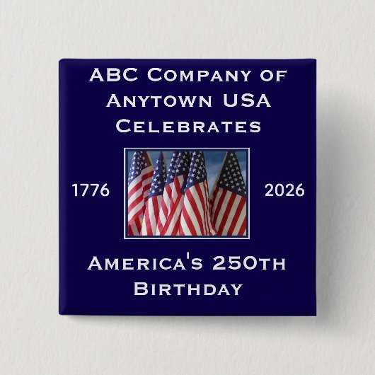 250th Anniversary USA Patriotic Flags Button (Vorderseite)