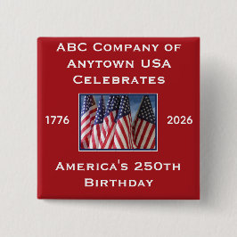 250th Anniversary USA Patriotic Flags Button