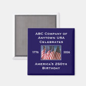 250th Anniversary USA Patriotic Flags Magnet (Vorderseite/Rückseite)