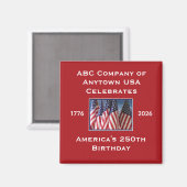 250th Anniversary USA Patriotic Flags Magnet (Vorderseite/Rückseite)