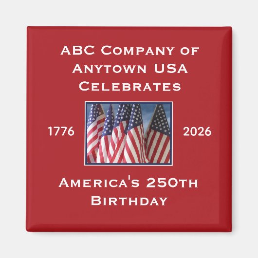 250th Anniversary USA Patriotic Flags Magnet (Vorne)
