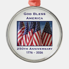 250th Anniversary USA Patriotic God Bless America  Ornament Aus Metall
