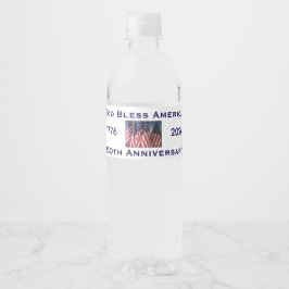 250th Anniversary USA Patriotic God Bless America  Wasserflaschenetikett