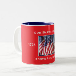 250th Anniversary USA Patriotic God Bless America Zweifarbige Tasse
