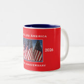 250th Anniversary USA Patriotic God Bless America Zweifarbige Tasse (VorderseiteRechts)