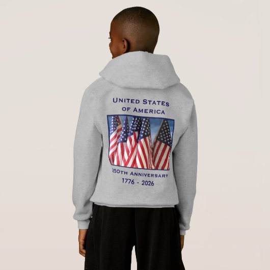 250th Anniversary USA Patriotic Pullover Hoodie (Schwarz voll)