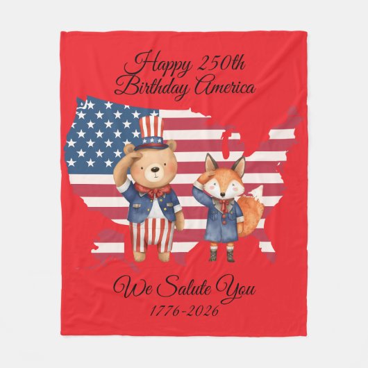 250th Birthday America Fleece Blanket (Vorderseite)