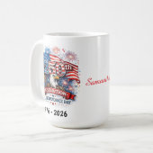 250th Celebration US Independence Day 1776 - 2026 Kaffeetasse (Vorderseite Links)