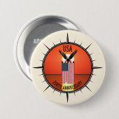 250th Independence Day Anniversary Eagle and Flag Button (Vorne & Hinten)
