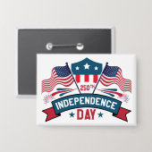250th Independence Day USA Flags & Fireworks  Button (Vorderseite/Rückseite)