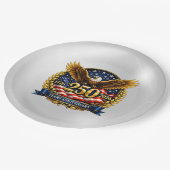 250th USA Anniversary Eagle Emblem  Pappteller (Schrägansicht)
