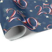 250th USA Patriotic Ribbon and Stars Geschenkpapier (Rolleneckpunkt)