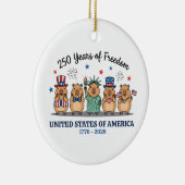 250th year of independence of USA, capybara Keramik Ornament (Rechts)