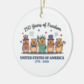 250th year of independence of USA, capybara Keramik Ornament (Links)