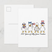 250th Years of Silly Goose Freedom Semiquincentenn Ankündigungspostkarte (Vorne/Hinten)