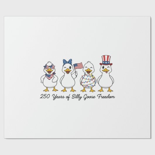 250th Years of Silly Goose Freedom Semiquincentenn Geschenkpapier (Flach)