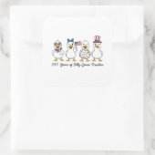 250th Years of Silly Goose Freedom Semiquincentenn Quadratischer Aufkleber (Tasche)