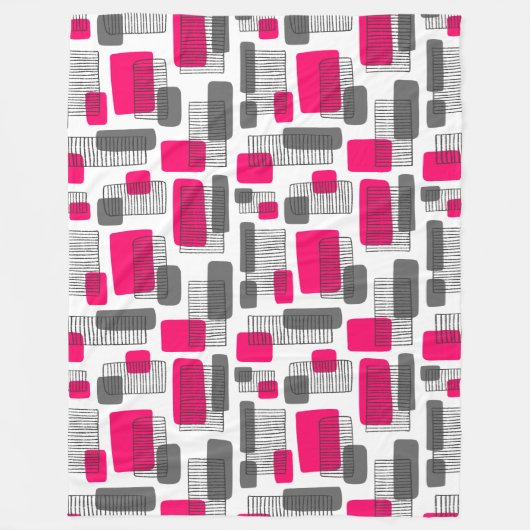 251215 - Neon Red and Gray Fleecedecke (Vorderseite)