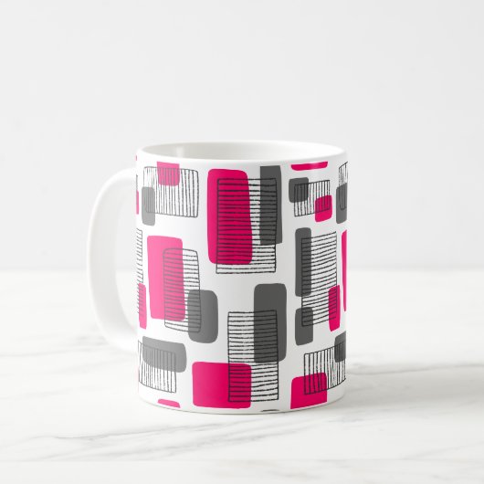 251215 - Neon Red and Gray Kaffeetasse (Vorderseite Links)
