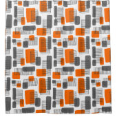 251215 - Orange und Grau Duschvorhang (Vorderseite)