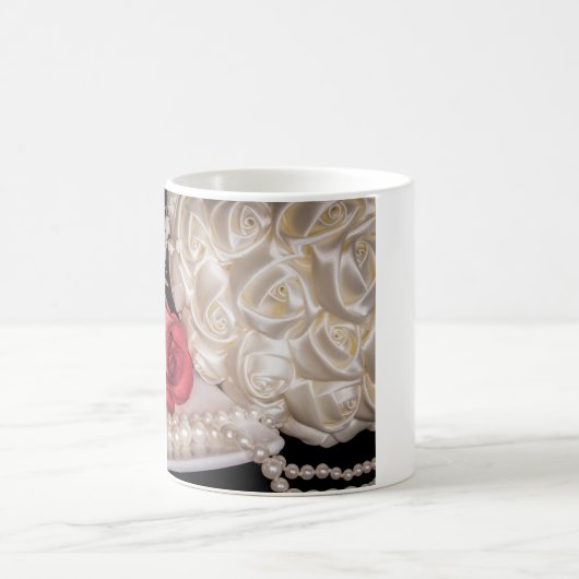 2586-Rose mit Hochzeitssingen, Perle Kaffeetasse (Mittel)