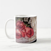2586-Rose mit Hochzeitssingen, Perle Kaffeetasse (Links)