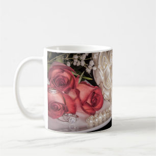 2586-Rose mit Hochzeitssingen, Perle Kaffeetasse