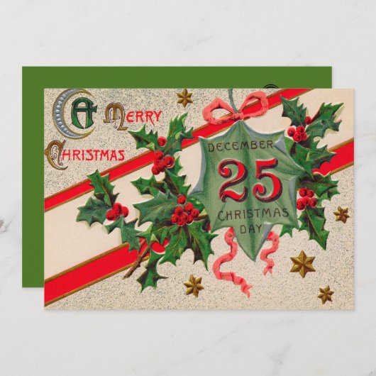 25.12. Heilige Weihnachtsdekoration Einladung (Vorne/Hinten)