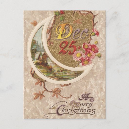 25.12. Weihnachtskarte Vintag Feiertagspostkarte (Vorderseite)
