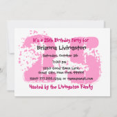 25. 29. rosa und schwarzer Geburtstag Einladung (Rückseite)