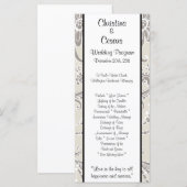 25 4 x 9 Hochzeitsprogramm Grau Blühend Wirbel Programm (Vorne/Hinten)