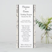 25 4 x 9 Hochzeitsprogramm Grau Blühend Wirbel Programm (Stehend Vorderseite)