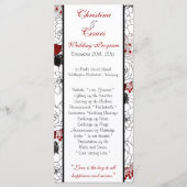 25 4 x 9 Hochzeitsprogramm Schwarze Blume Rote Blä Programm (Vorderseite)