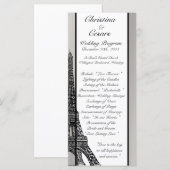 25 4 x 9 Hochzeitsprogramm Schwarzer Eiffelturm Programm (Vorne/Hinten)