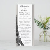 25 4 x 9 Hochzeitsprogramm Schwarzer Eiffelturm Programm (Stehend Vorderseite)